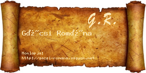 Gácsi Romána névjegykártya